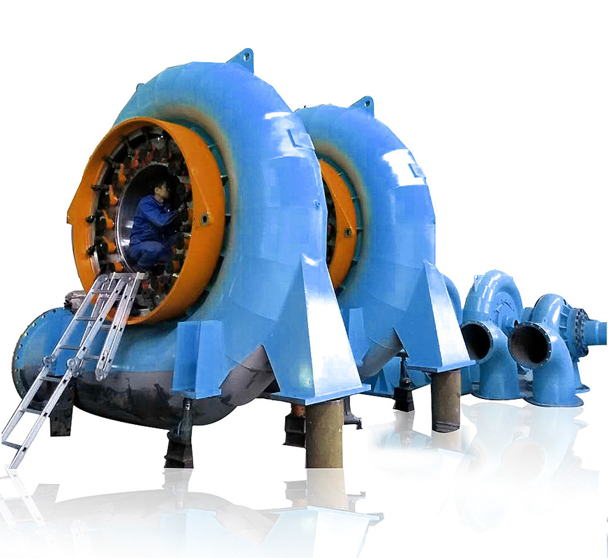 Waterturbine-generator met horizontale installatie met borstel- of borstelloze opwinding