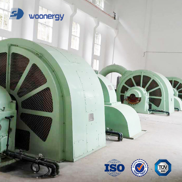 100kw-50mw Pelton Turbine Generator Roestvrij staal gietijzer F Isolatie Lucht/olie koeling 6-10kV Nominale spanning