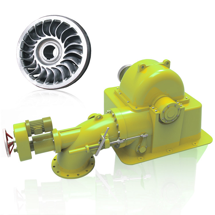 Waterkrachtapparatuur Turgoturbine Waterturbine-generator 5t-20t Nominale kop 50-400m