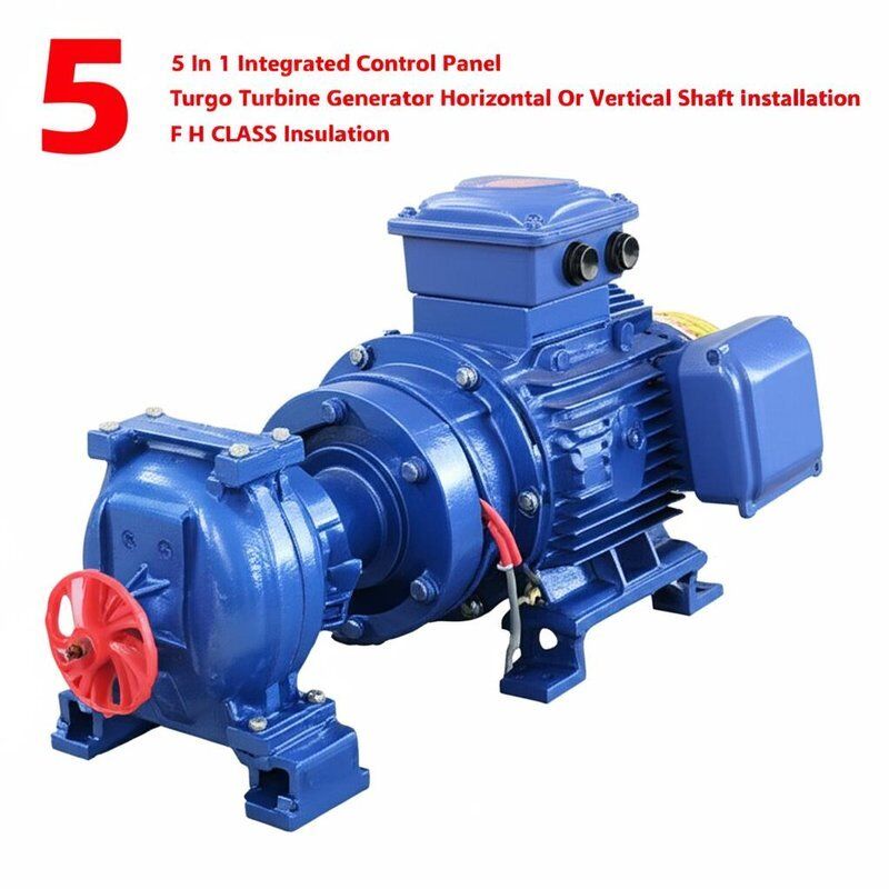 Turgo Turbine Generator met 5-in-1 geïntegreerd bedieningspaneel voor horizontale of verticale asinstallatie en F F H KLASSE isolatie