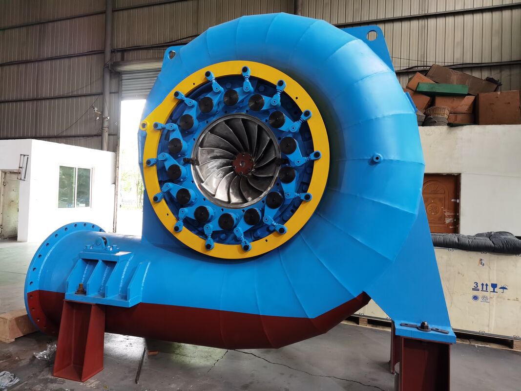 Versnellingsbereik 150 RPM 1000 RPM Francis Hydroturbine Generator Supporting Flow 3,21 tot 14,9 M3s Duurzame energieproductie