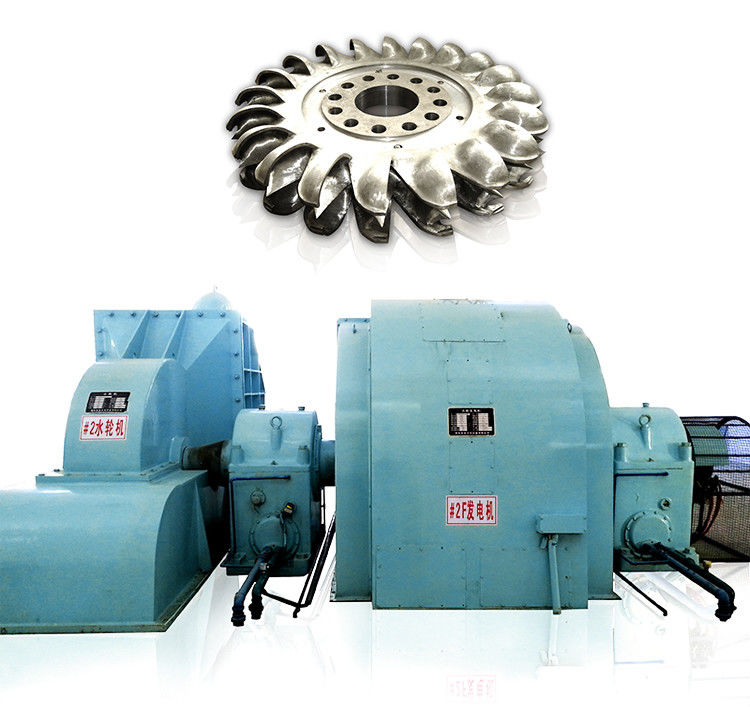 Diameter 200 mm hoge kop Pelton-turbine inclusief borstelloos of statisch excitatiesysteem ontworpen voor waterkracht