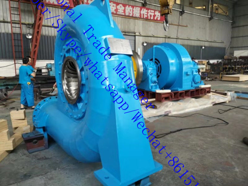 Versnellingsbereik 150 RPM 1000 RPM Francis Hydroturbine Generator Supporting Flow 3,21 tot 14,9 M3s Duurzame energieproductie