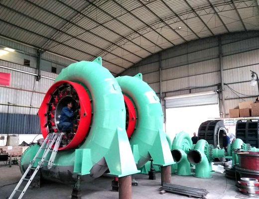 Roestvrij staal horizontale Francis Turbine Generator Automatische besturing 6.3kV stroomtoevoer